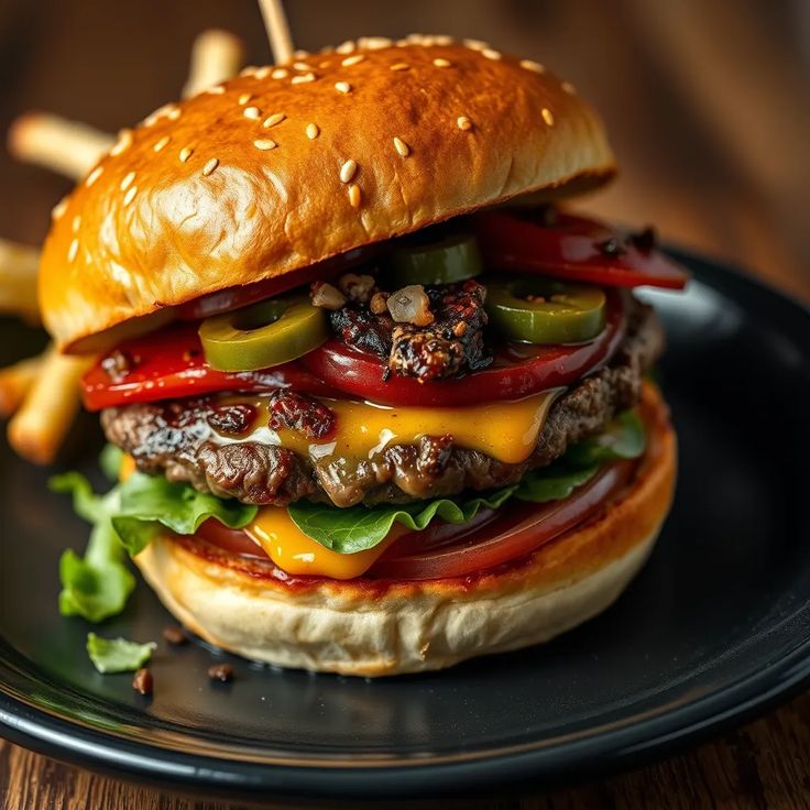 Burger on firewood(beef 200gm)